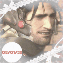 a picture of a man with the date 08/01/25 in a circle