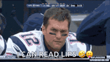 a football player says " i can read lips " in front of him