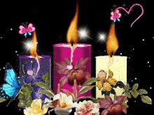 Candles Flowers GIF - Candles Flowers GIFs