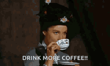 Smile Sip GIF - Smile Sip Drink More Coffee GIFs