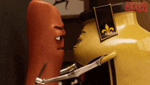 a sausage and mustard from the sausage party cartoon