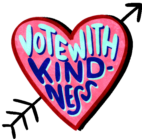 Vote With Kindness Be Kind Sticker