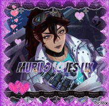 a picture of a man with the words murilo loves lix on the bottom