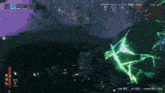a screenshot of a video game shows a green lightning strike