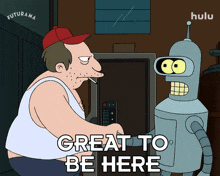 Great To Be Here Bender GIF - Great To Be Here Bender Futurama GIFs