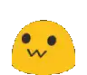 a yellow smiley face with black eyes and a w on its mouth