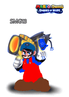 a drawing of mario from the video game mario + rabbids sparks of hope