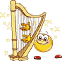 harp love heart smiley instrument music