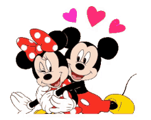 mickey minnie hug love heart