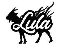 a goat with the word lula written on it