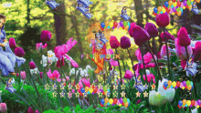 Happy Birthday Radharaniji Flowers GIF - Happy Birthday Radharaniji Flowers Butterflies GIFs