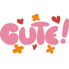 cute cute in pink bubble letters with hearts and flowers around adorable aww so cute