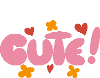 Cute Cute In Pink Bubble Letters With Hearts And Flowers Around Sticker - Cute Cute In Pink Bubble Letters With Hearts And Flowers Around Adorable Stickers