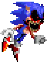 a pixel art of a sonic the hedgehog with a huge mouth