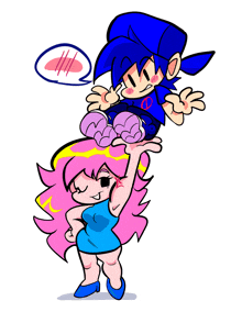 a cartoon drawing of a boy and a girl