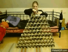 Falling House Of Cards GIF