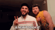 a new podcast scotty sire peace out peace sign excited