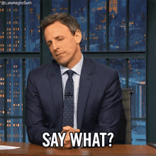 Say What? GIF - Say What Say It Seth Meyers GIFs