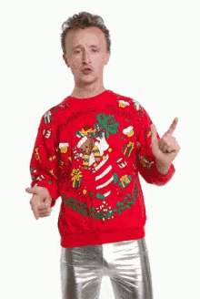 Christmas Sweater Ugly Sweater GIF - Christmas Sweater Ugly Sweater Holiday Party GIFs