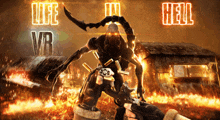 an advertisement for a video game called life in hell vr