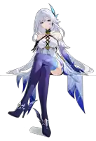 a drawing of a girl with long white hair