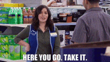 Superstore Amy Sosa GIF - Superstore Amy Sosa Here You Go Take It GIFs