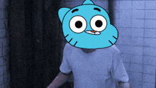 gumball from the amazing world of gumball is on a person 's head