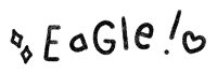 the word eagle is written in black ink