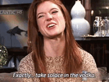 Exactly...Take Solace In The Vodka. GIF - Vodka Alcohol Rose Leslie GIFs