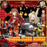 a poster that says " i love older women " on it