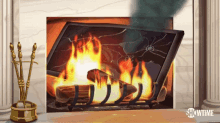 Burning Burning Tv GIF - Burning Burning Tv Fireplace GIFs