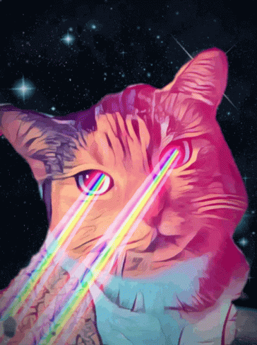 Laser Eyes Meow GIF - Laser Eyes Meow Outer Space GIFs