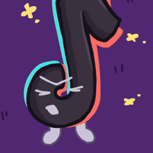 a cartoon drawing of a letter j with an angry face on it