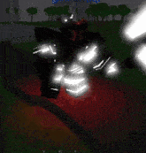a person is holding a sword in a video game called bloxxor syrup .