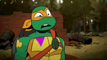Rise Of The Tmnt Michelangelo GIF - Rise Of The Tmnt Michelangelo Eye Twitch GIFs