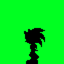 a silhouette of sonic the hedgehog on a green screen .