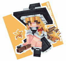 a pixel art drawing of a witch with the name michael on the bottom right