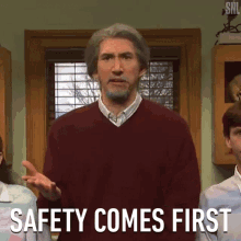 Safety Comes First Adam Driver GIF - Safety Comes First Adam Driver Saturday Night Live GIFs