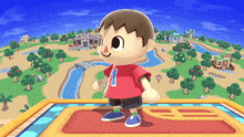 a video game character with a red shirt with the number 1 on it