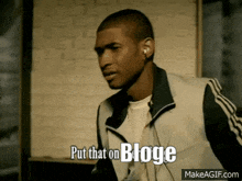 a man says put that on bloge while wearing ear buds