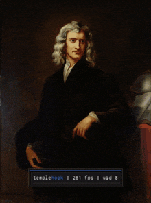 a painting of isaac newton is displayed in a computer screen