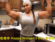 Happy Womans Day Girl Power GIF - Happy Womans Day Girl Power Muscles GIFs