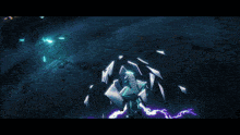 a cartoon drawing of a lightning strike on a wall
