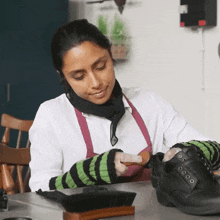 Cleaning My Shoe Michelle Khare GIF - Cleaning My Shoe Michelle Khare Removing Dirt GIFs