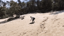 Sand Boarding Epic Fail GIF