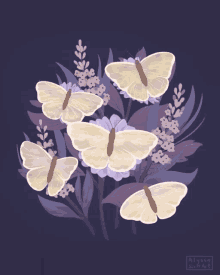 Flowers Butterfly GIF - Flowers Butterfly Violet GIFs