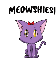 Cat Meowshies Sticker - Cat Meowshies Purple Stickers
