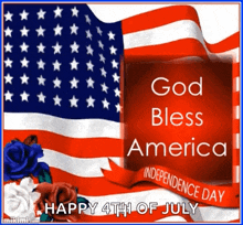 a picture of an american flag with the words god bless america on it