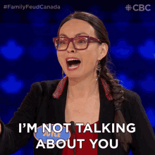 Im Not Talking About You Joyce GIF - Im Not Talking About You Joyce Family Feud Canada GIFs