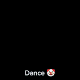 a woman is dancing in a crowded room with a clown in the foreground .